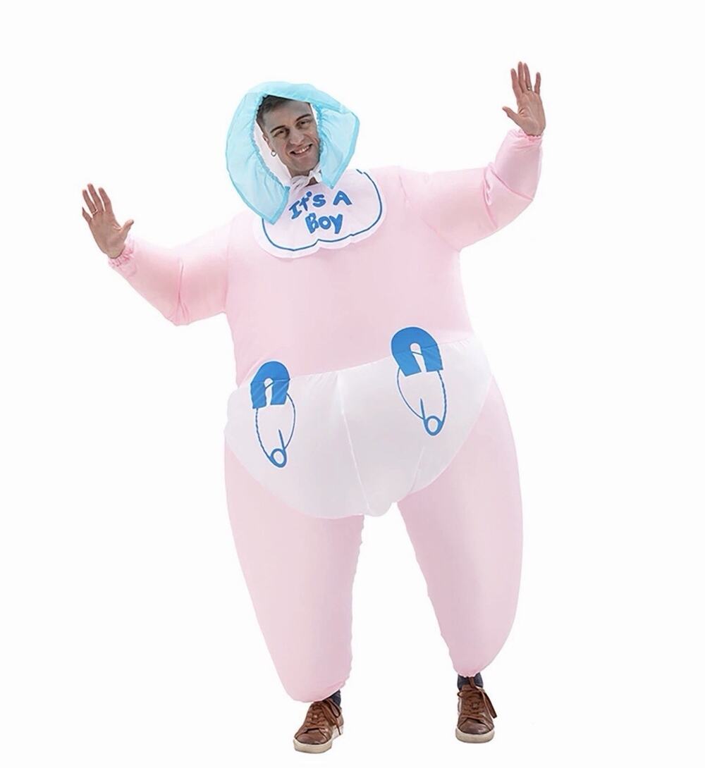 Inflatable Big Baby Gender Reveal Suit Costume Halloween or Cosplay